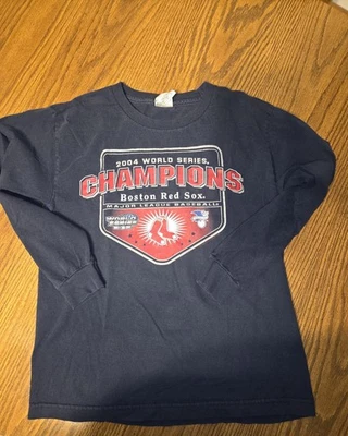 Vintage Boston Red Sox Shirt Boys Size Large MLB 2004 World Series Champions - Image 1 of 4