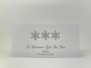 Christmas Money Gift Wallet Personalised with envelope Size 10.5 x 21cm approx - Picture 1 of 5