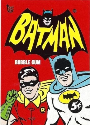 BATMAN 1966 TOPPS 2018  Wrapper art card  #1  IN MAGNETIC TOP LOADER - Image 1 of 3