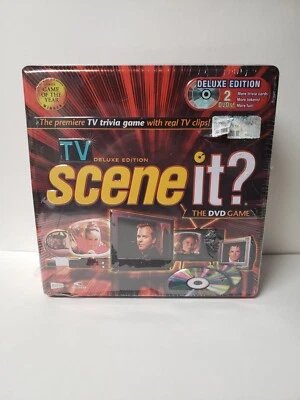 "Scene It?"  NEW Deluxe TV Edition 2-DVD Sealed Tin Box - Image 1 of 3