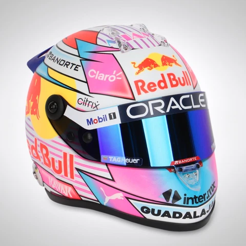 Checo Sergio Perez 2022 Miami GP 1/2 Scale SCHUBERTH Helmet Red Bull Racing F1 Cover