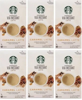 Starbucks VIA Instant Caramel Latte Coffee Sachets -  30 Sachets Old Stock -READ - Image 1 of 4