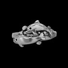 Size 7 - Diamond Cut Swimming Dolphins Ring