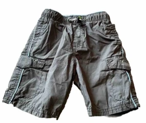Union Bay Youth Boys Cargo Shorts Size 4 Gray Blue Trim Pockets EUC Cotton - Picture 1 of 9
