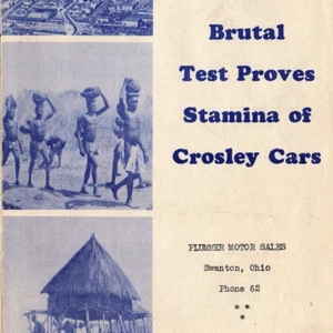 c.1947 Crosley Cars Testimonial Sales Pamphlet South Africa Plummer Swanton OH - Picture 1 of 3