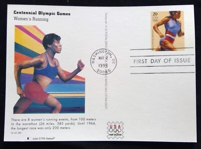 Scott UX244 FDC Womens Running Summer Olympics Type Post Card Fleetwood Cachet - Image 1 of 3