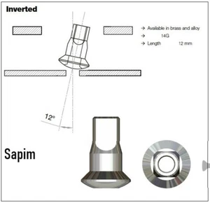 Sapim 14g Inverted / Upside Down Nipples 12mm Brass & Alloy Options - Picture 1 of 13