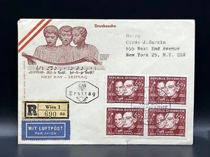 Österreich 1948 Eingetragen Zensiert & Unversiegelt FDC. Kleiner Riss unter Block - Bild 1 von 2