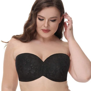 Ladies Bra Non Padded Underwire Strapless Brassiere Dress Sexy Lingerie BCDDEFG - Picture 1 of 39