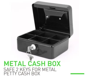 Lock Steel Cash Safe Security Box With Money Tray Multiple Compartment 2024 New - Picture 1 of 5