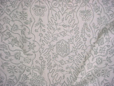 6-1/4Y Lee Jofa 2010155 New Shiraz Bay Green Linen Medallion Upholstery Fabric - Image 1 of 4
