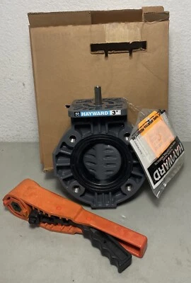 New Hayward 3" Butterfly Valve LB179 Lug Mount - Body & Disc PVC w/Lever - Image 1 of 4