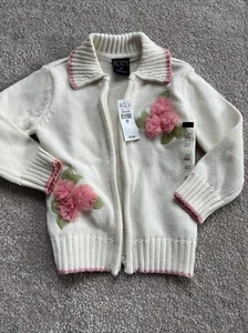 Children's Place Pink Ivory Flower Sweater z4 - Picture 1 of 4