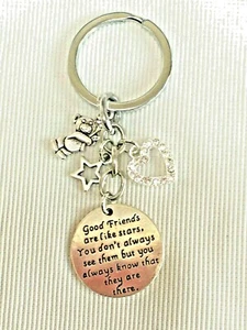 Good Friends Are Like Stars Keyring Bag Charm birthday gift Best Friend Gift - Picture 1 of 1