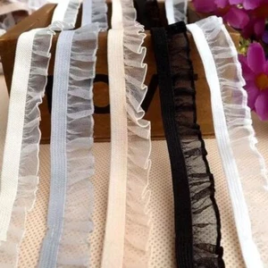 5yards Ribbon Lace Organza Elastic Fold Over Spandex Trim Waist Band Accessory - Bild 1 von 27