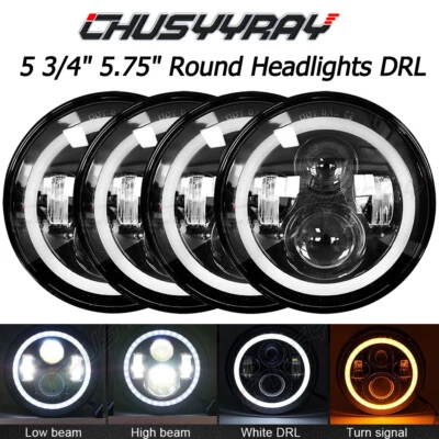 For BMW 325i 528i 535i E30 4PCS 5-3/4 5.75" LED Headlights Combo Turn Lights - Image 1 of 4