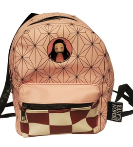 Bioworld, Demon Slayer Nezuko Metal Badge Zip Mini-Backpack, Pink - Picture 1 of 6