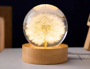 3 Zoll Pusteblume Kristallkugel Schneekugel Glaskugel - Brandneu - Bild 1 von 7