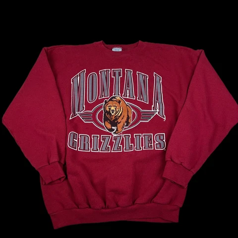 Vintage 90s Montana Grizzlies Crewneck Sweatshirt USA XL Logo Cover
