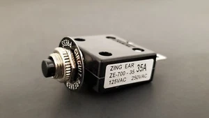 35 AMP Thermal Push-Button Circuit Breaker 12-50VDC 125-250VAC QC Term NEW - Picture 1 of 4
