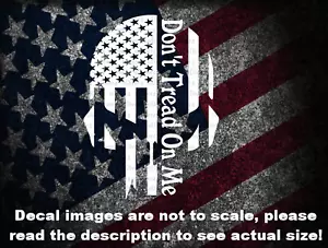 US Flag Skull USA Flag Don't Tread On Me Decal Bumper Sticker US Seller - Foto 1 di 8