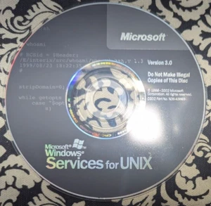 Microsoft Windows Services For Unix CD-ROM Version 3.0 Year 2002 - Picture 1 of 3