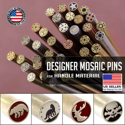 Mosaic Pins - Unique Graphic Designs - Multiple Diameters Available - Knife Pins - Image 1 of 4