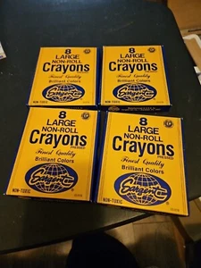 Sargent Large Non-Roll Crayons 8 Colors; 4 in; Non Toxic Crayons Vintage USA - Picture 1 of 8