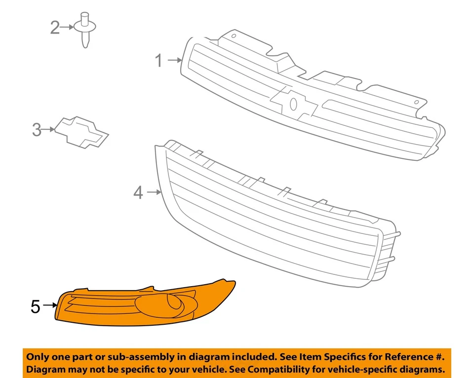 通用原始设备制造商 12-16 Impala 限量前保险杠格栅组件-挡板 2281074 — 第 1/2 张图片