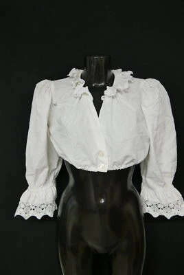 Gr.42 Dirndlbluse weiß Bluse für Dirndl Tracht und Heimat mit Spitze B10956 - Bild 1 von 4