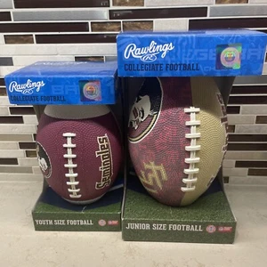2 Florida State Seminoles Football 1 Gridiron Junior-Size And 1 Youth Rawlings - Picture 1 of 6