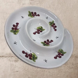 Julia Junkin California Pantry Grape Swirl 7" Bowl Purple Green 2003 Dish - Picture 1 of 9