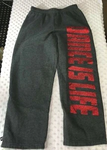 GTM G T M Dark Gray Sweat Pants Sz Youth M DANCE IS LIFE Bling Down Leg - Picture 1 of 4