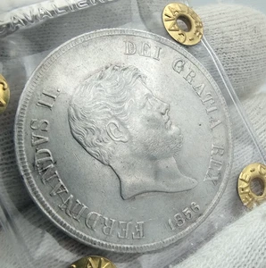 REGNO DELLE DUE SICILIE Ferdinando II di Borbone Piastra 120 Grana 6° tipo 1856 - Imagen 1 de 6