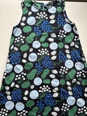 Marimekko Uniqlo Women's Black Fruit Print Sleeveless A Line Dress Size L - Image 1 of 4