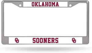 Oklahoma Sooners Chrome License Plate Frame University of - Picture 1 of 1