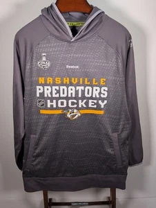 Sudadera con Capucha Nashville Predators Para Hombre Grande Gris Bolsillo NHL Reebok Center Ice - Imagen 1 de 8