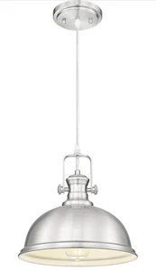 Audickic Pendant Light With Metal Shade , Brushed Nickel, AD-2151-1PL-SN - Picture 1 of 23