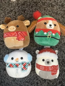 Squishmallow 4 Zoll Plüsch Mystery Pack Paket Weihnachten Manny Schneemann Hund Eisbär - Bild 1 von 7