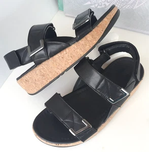 FITFLOP Remi ~ Platform Wedge Sandal Black Slingback Cork Strappy  Wo's 8 ~ Nice - Picture 1 of 24