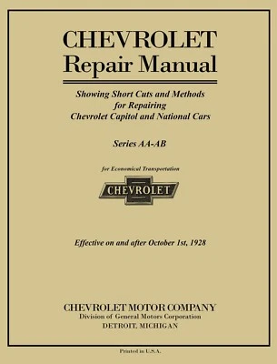 1927 - 1928 Chevrolet Car / Truck Shop Manual - Image 1 of 3