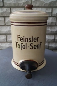 Sehr gepflegter Feinster Tafelsenf - alter Senfspender - Keramik - Senftopf - Bild 1 von 16