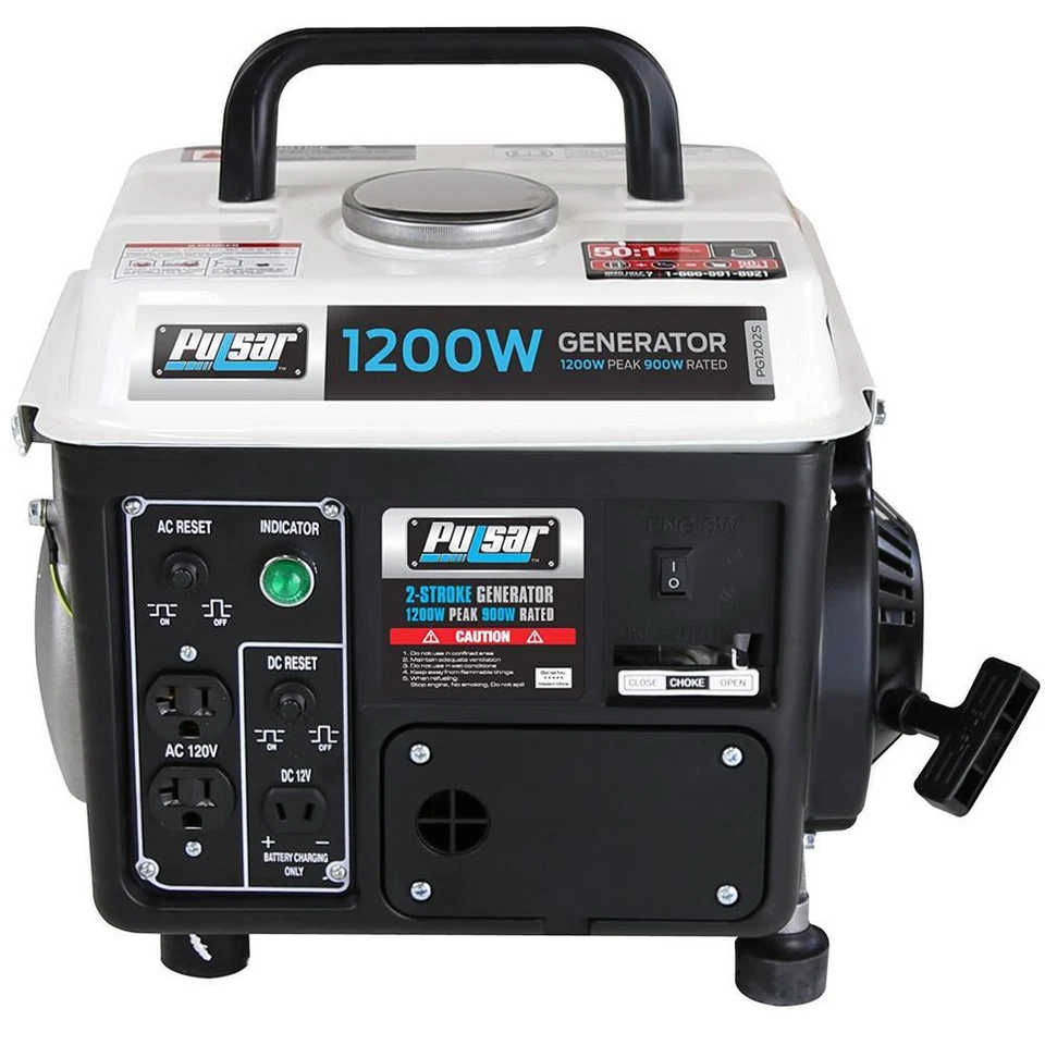 Pulsar 1200-Watt Quiet Portable Gas Powered Generator Home RV Camping Tailgating - Image 1 of 4