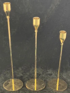 "Candelabros cónicos graduados en tono dorado cobre 9"" - 13"" decoración del hogar" - Imagen 1 de 6
