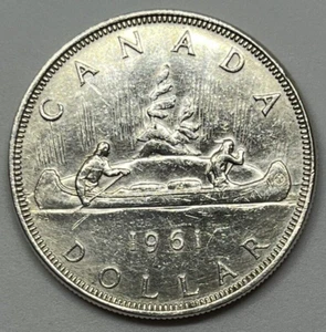 1961 Canadian $1 Voyageur Silver Dollar $1 Coin (Free Worldwide Shipping) - Picture 1 of 12