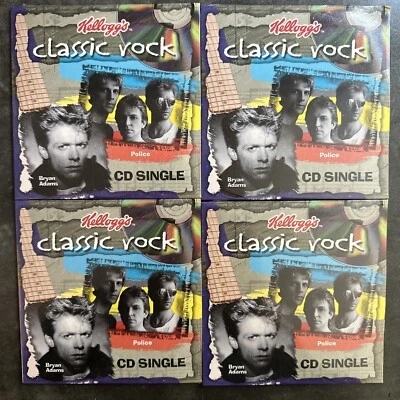 4 DISCS KELLOGG'S CLASSIC ROCK CD SINGLE PROMOTION POLICE BRYAN ADAMS - SEALED! — 第 1/3 张图片