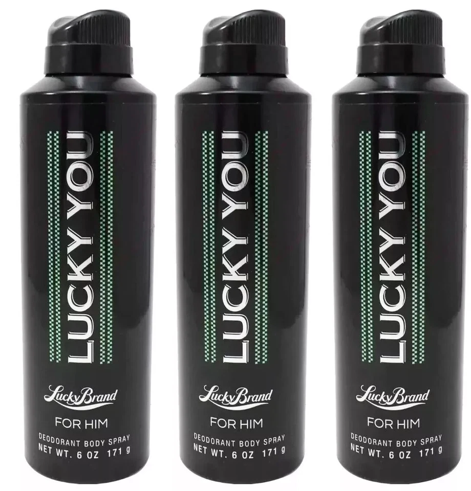 Pack of 3 - LUCKY YOU By Lucky Brand For Men Deodorant 6.0 oz/170 ml Spray - Image 1 of 1