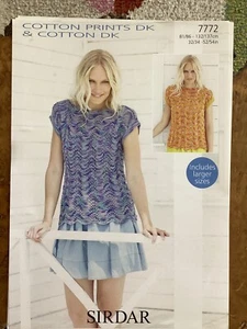 Womens Knitting Patterns DK Sleeveless Tops 32-54” Sirdar 7772 - Picture 1 of 2