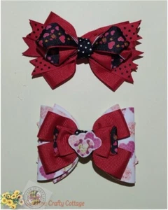Happy Valentine's Day Hair Bow Set - Picture 1 of 19