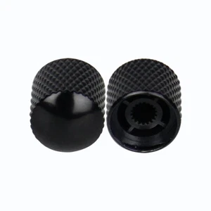 2PCS Black Metal Dome Electric Guitar Bass Tone Volume Control Knobs 6mm Shaft - Picture 1 of 7